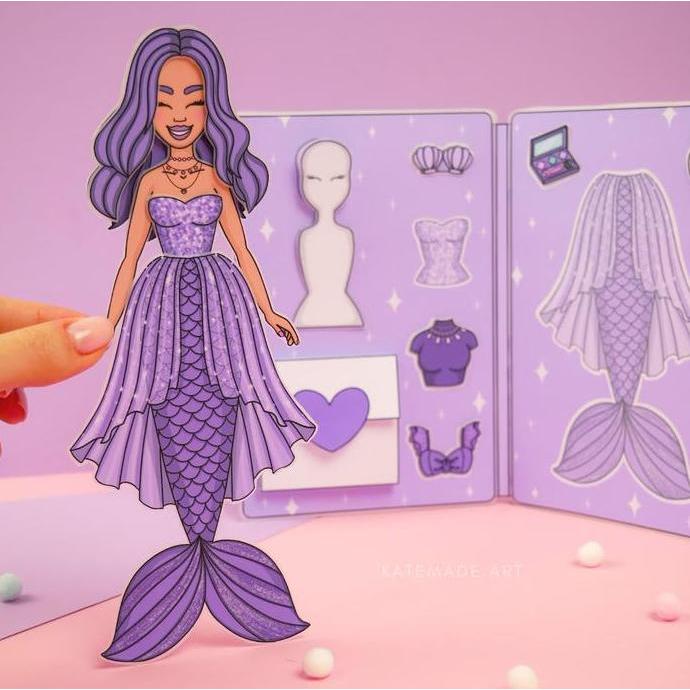 PAPER DOLL OUTFIT MERMAID//PAPER BOOK//MAINAN EDUKASI//PAPER DOLL