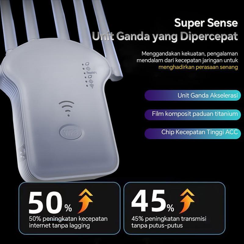 Mix.Suara Wifi Extender Tanpa Kabel 6 Antenas 7200Mbps Dual Band Wifi Repeater Wireless Wifi Penguat