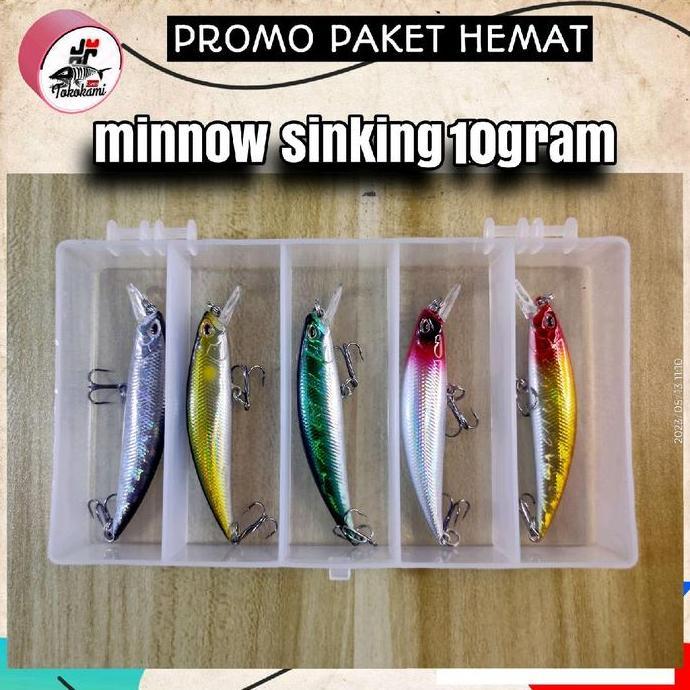 Lure Minnow  10 gram isi 5 free box DIN