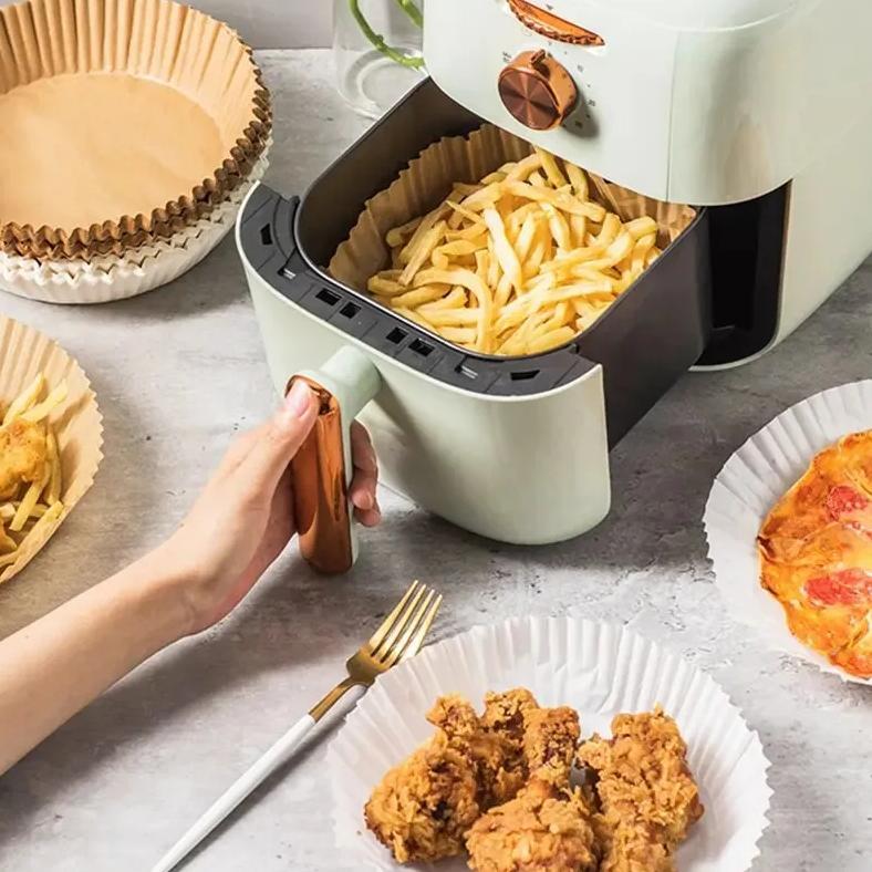 100/50/20PCS Air Fryer Paper Trays Airfryer Baking Paper Molds Square Round Oil-proof Air Fryer Disp