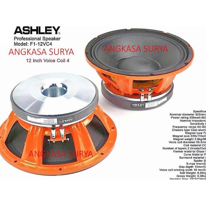 Promo Speaker Komponen ASHLEY F1 12VC4 Original / Speaker Component Ashley F1-12VC4 12 Inch Voice Co