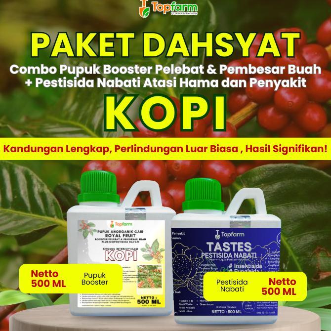 Pupuk Pestisida Topfarm / Pupuk Cair Khusus Tanaman Kopi / Pupuk Khusus Pelebat Buah Kopi / Obat Ham