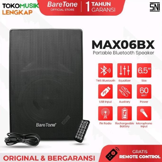 Promo Baretone Speaker Portable MAX06BX Speaker Bluetooth 6inch Speaker Baretone MAX 06BX Diskon