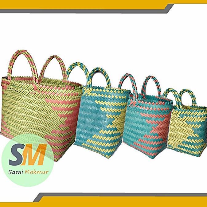Readyy Tas Anyaman Plastik Lurik Anyam Untuk Belanja Hampers Souvenir Parcel THR