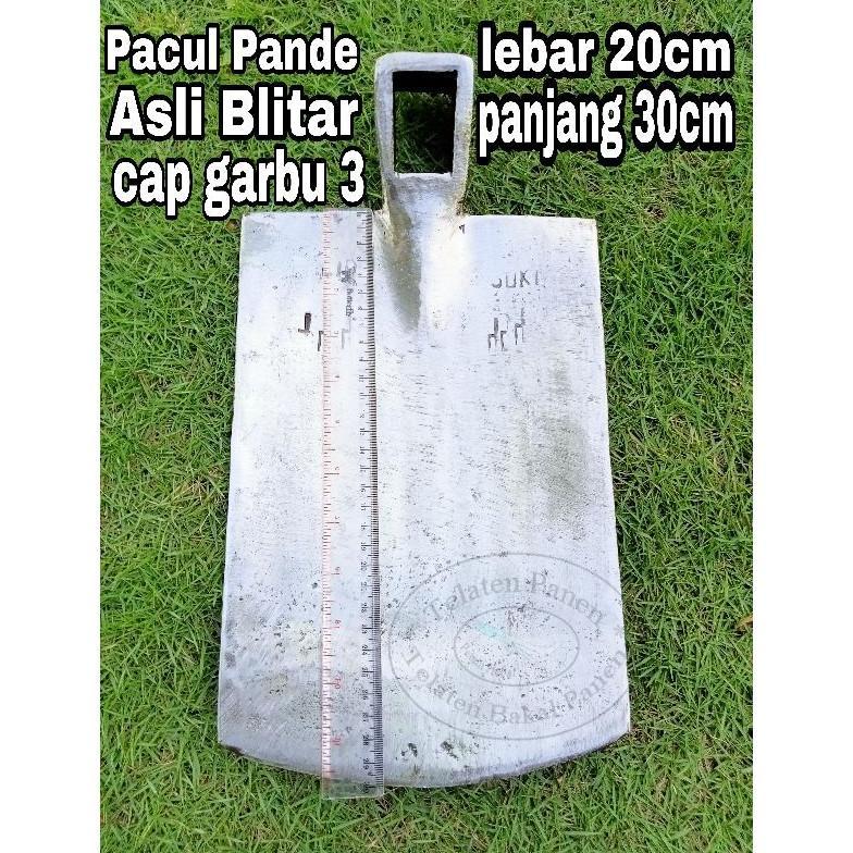 Pacul Cangkul Besar Baja Putih Blitar Cap Tiga Garpu Yasan.