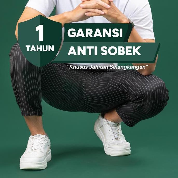 Cuci Gudang  Dzargo - Celana Strip Pria (Celana Ankle, Formal, Bahan, Kantor, Kain, Kerja) Salur