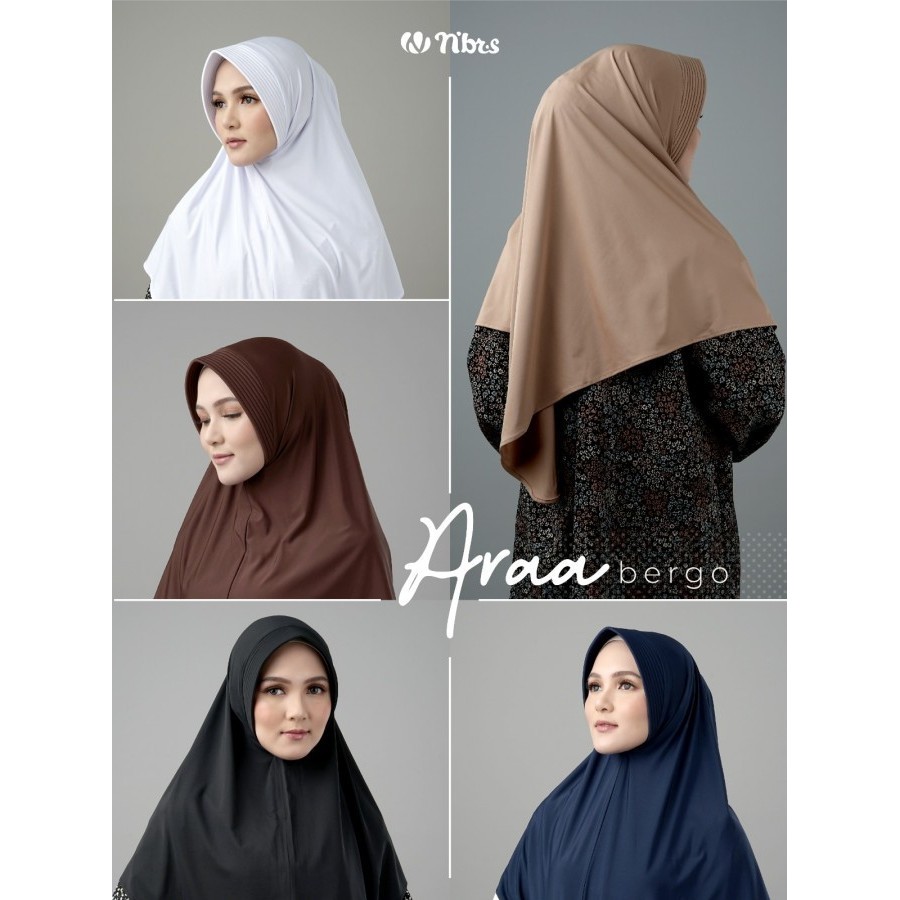 NBRS Araa Bergo Hijab Instant Polos Bahan Spandek Premium Nibras