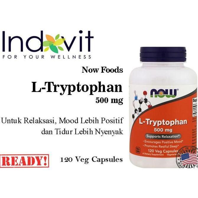 TERBARU - Now Food L Tryptophan 500mg 120VegCap Tidur Nyenyak Now Tryptophan USA