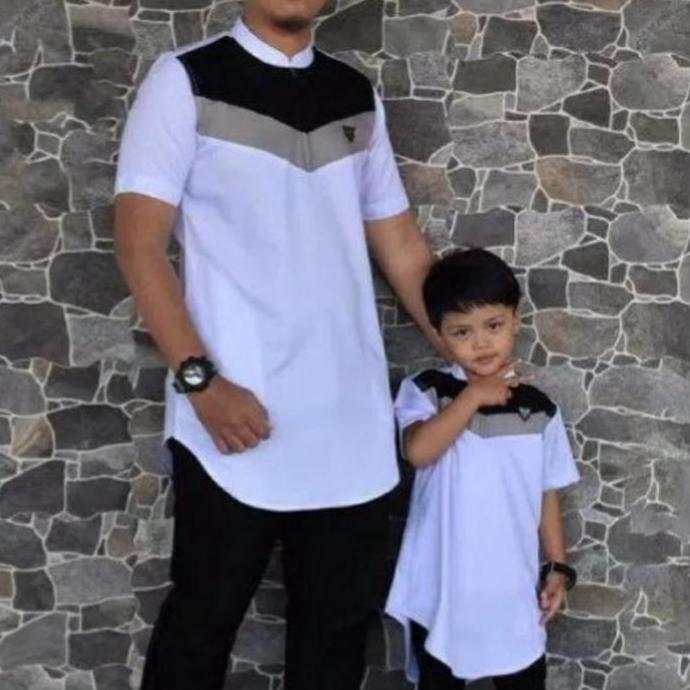 Kemeja Koko Pakistan | Kurta Zipper Couple ( Ayah & Anak ) muslim fashion katun toyobo Baju Keluarga