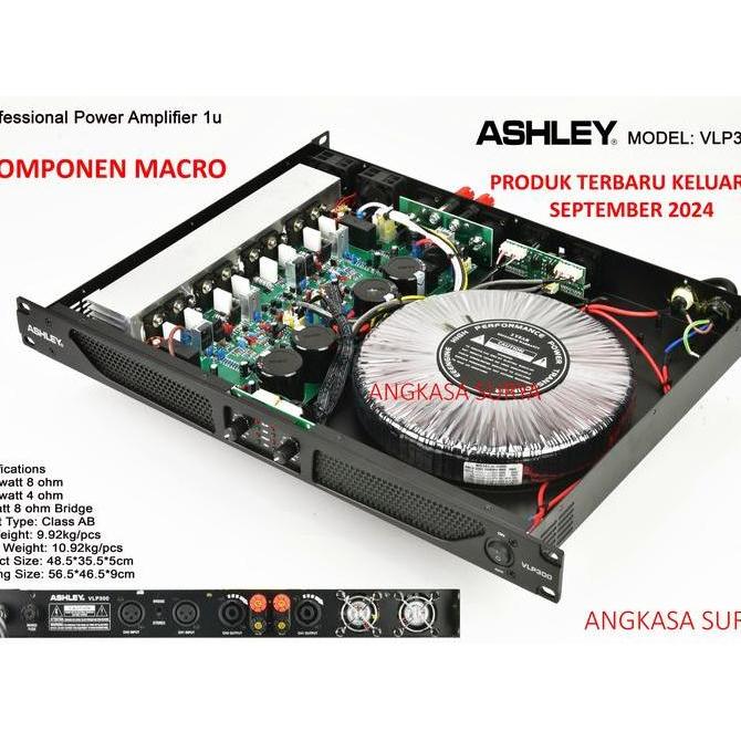 Promo Power Ashley VLP300 ORIGINAL Komponen Macro/Amplifier Ampli Ashley VLP 300 Komponen Makro Clas