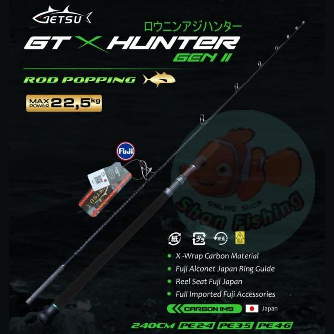Joran Popping Getsu GT X Hunter Gen II 802 (packing pipa PVC)