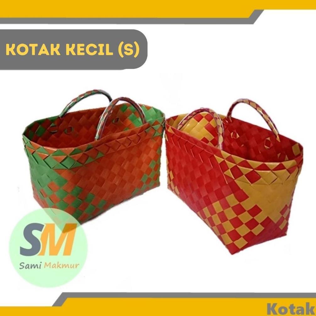 Readyy Tas Anyaman Plastik Kotak Kecil untuk Souvenir Bingkisan Berkatan / Tas Hampers Hantaran Semb