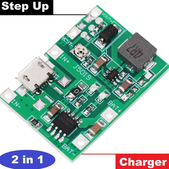 Modul TP4056 Charger +MT3608 Step up Boost 18650 Battery Cas Micro USB