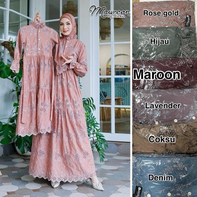 Dress couple katbol katun bolong ibu dan anak / couple mom n kids katbol / dress katbol katun bolong