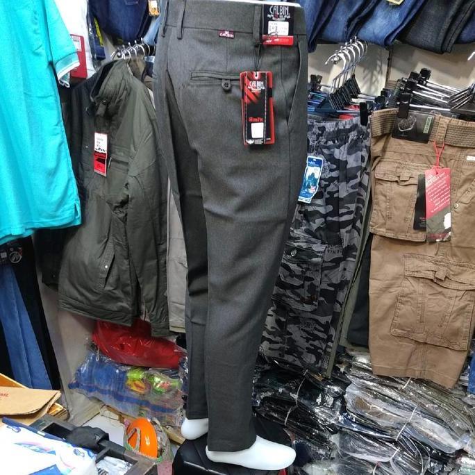 Tahan Lama !! Celana Panjang Pria Bahan Semi Wol Slimfit Bisa Formal/Kantor Calbin