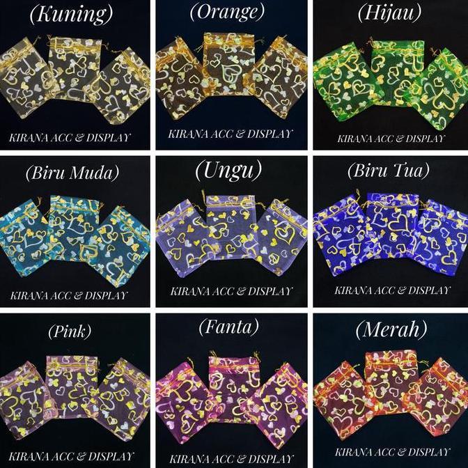 Ready Kantong Tile Serut Love / Kantong Serut Souvenir