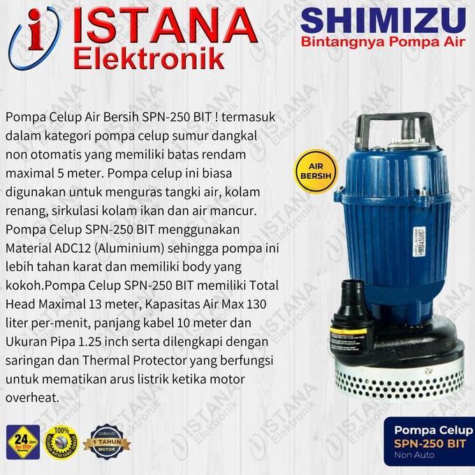 SHIMIZU POMPA AIR CELUP NON OTOMATIS SPN-250 BIT