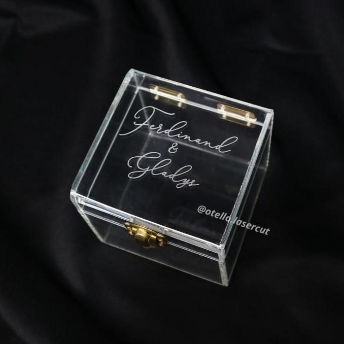 Ready Custom Ukuran | Kotak Cincin Akrilik Ring Box Acrylic Tempat Cincin
