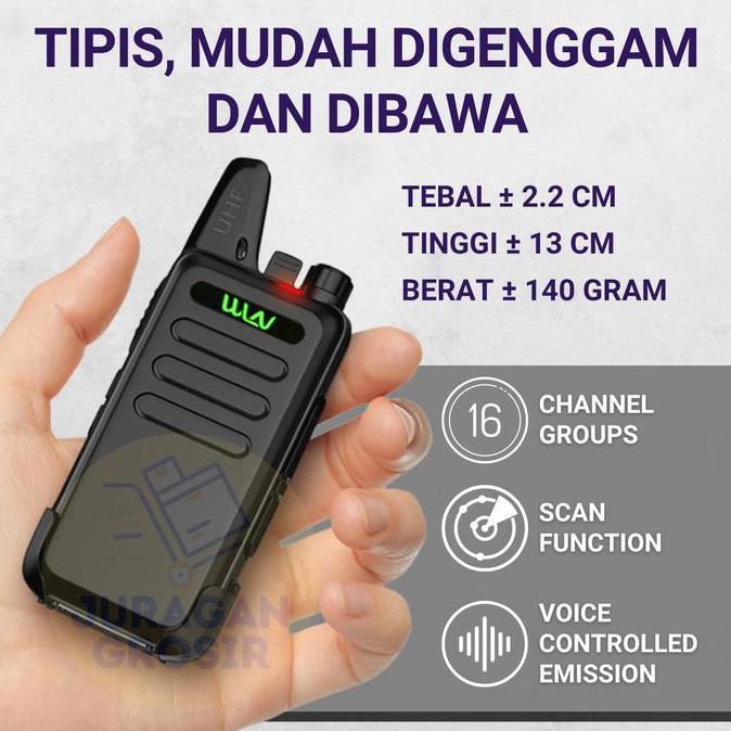 HT WLN KD - C1 HT UHF Free Handsfree Lengkap KDC1 WLAN ORIGINAL