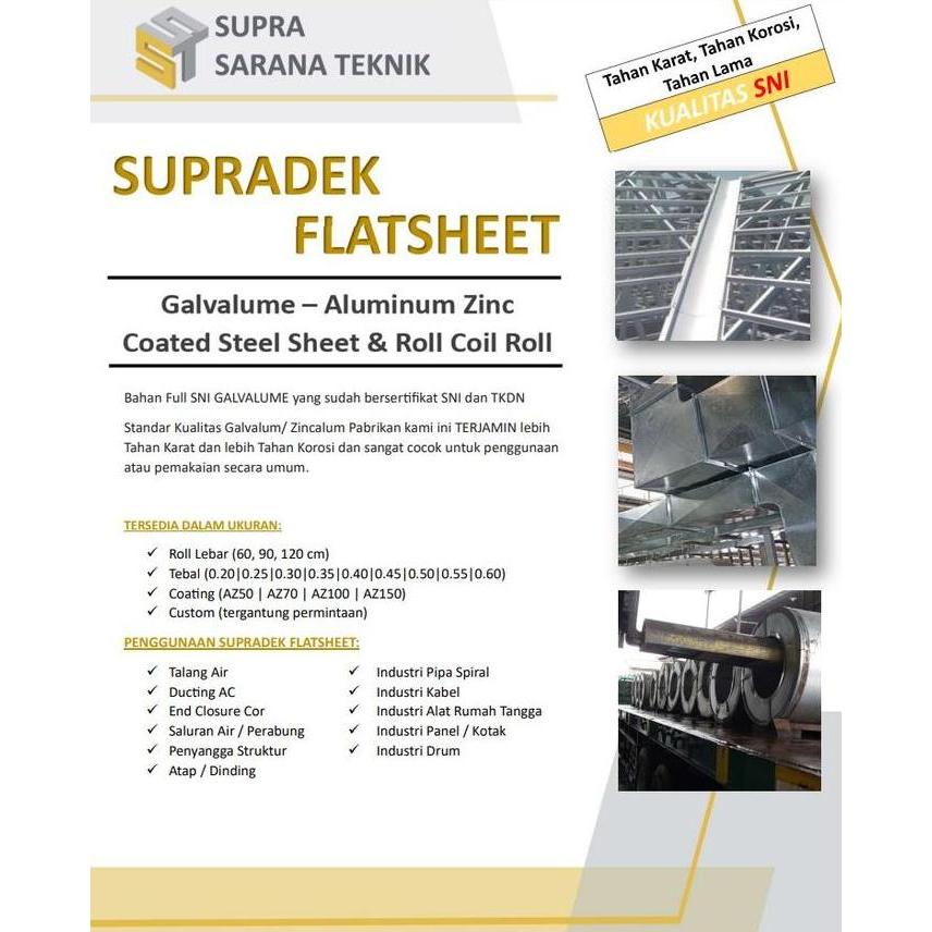 Seng Talang Galvalum 0.40 mm L 60 cm P 25 m Plat Zincalum 0.4 bjls SNI murah