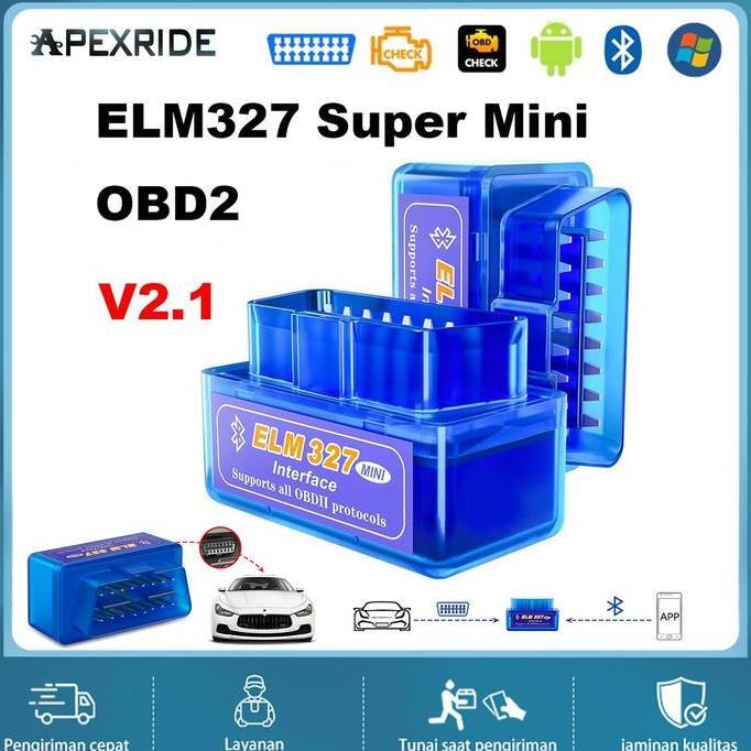 CIARY ID-Apexride ELM327 Mini OBD OBD2 V2.1 Bluetooth Wireless Car Scanner Alat Scan Mobil Scanner I