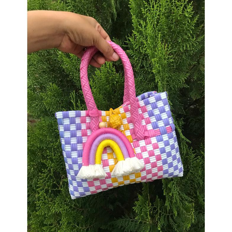 BEST DEALS TAS ANYAMAN PLASTIK TAS JALI PREMIUM MINI TOTE BAG ANYAMAN