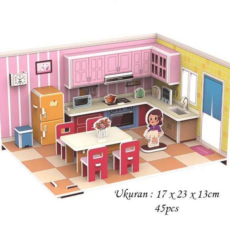 bestpromo diy 3d foam puzzle mainan edukasi anak miniatur interior rumah rumahan bongkar pasang bp