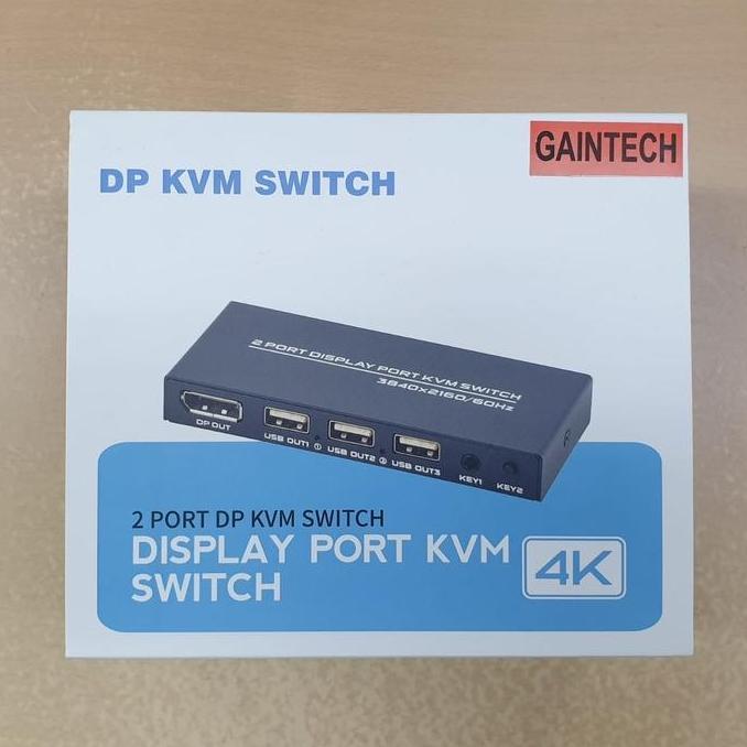 TERBARU - DP (DisplayPort) KVM switch 2 port Gaintech