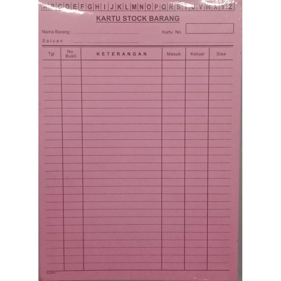 Kartu Stok Stock Barang 1/2 Folio