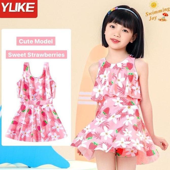 TERBARU Baju Renang Anak Perempuan sampai Remaja Lucu Two Pieces Strawberries