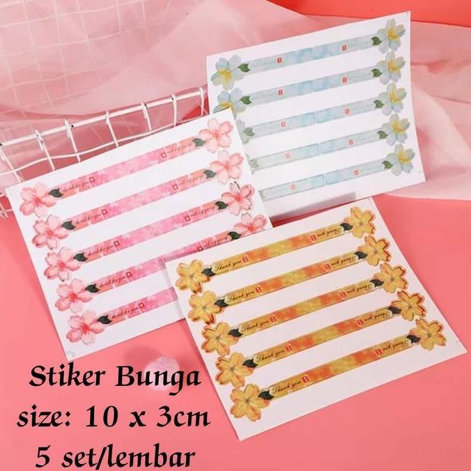 Ready oke] (5 lembar) Stiker Bunga Mooncake Kue Bulan Stiker Tray Kue Bulan
