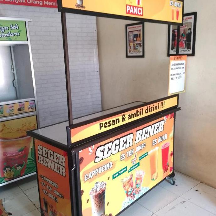 Terlaris Pre Order Booth Portable Meja Lipat Gerobak Lipat Rombong Ukuran 1,5 Meter Bahan Aluminium 