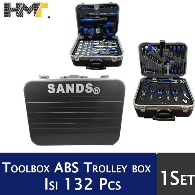 Terlaris Sands Abs Tool Kit Set 132 Pcs Abs Trolley Tool Box / Abs Toolkit Set