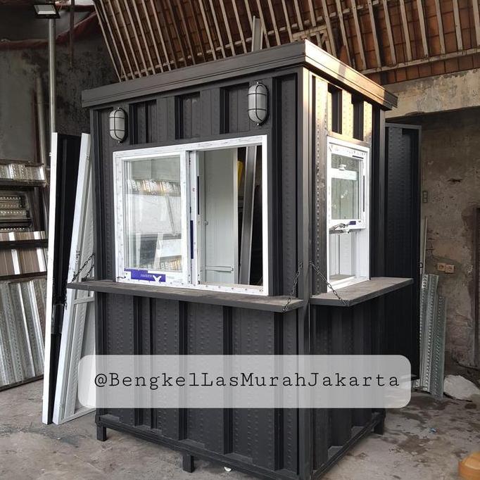 Terlaris Booth Semi Container / Gerobak Kontainer Knock Down 1.5X1X2