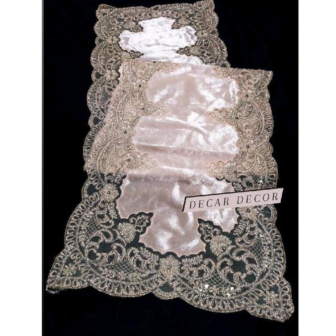 Promo Taplak Meja Tamu Bludru Import Mewah Taplak Meja Mewah Panjang Modern Diskon