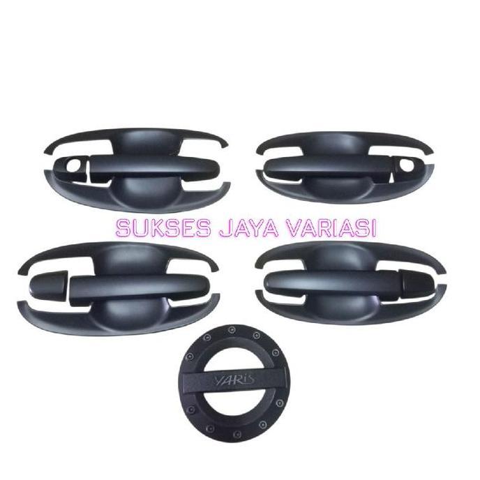 Paket Outer Handle Tank Cover Mobil Toyota Yaris Lama Yaris Bakpao 2005-2013 Hitam - Car, Motorcycle