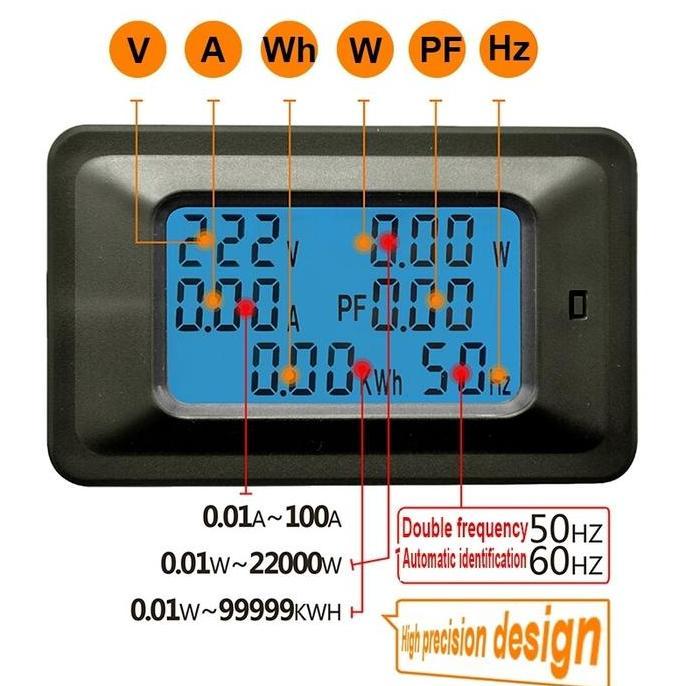power meter digital 20A 5KW ammeter voltmeter wattmeter multimeter5in1