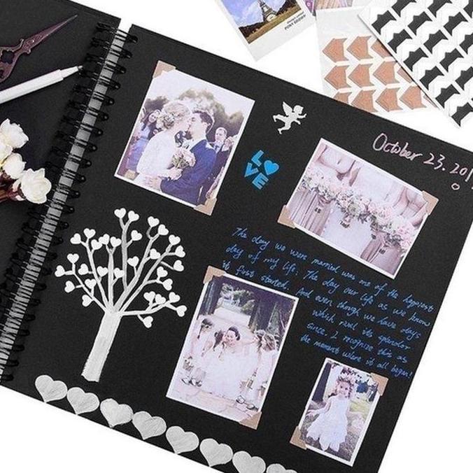 Scrapbook Album Foto Notebook Vintage Buku Catatan Story Book A4 / A5 murah