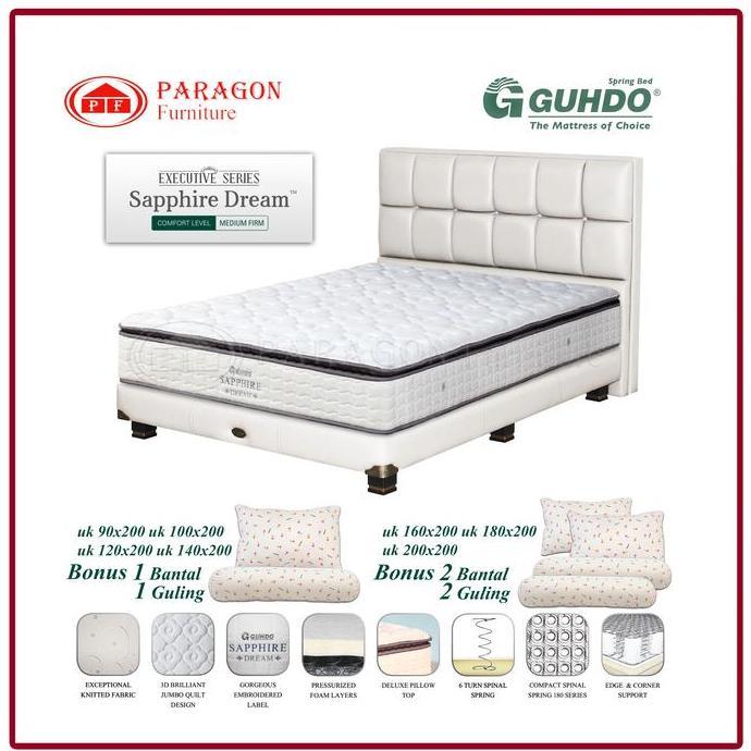 * GUHDO SPRINGBED SAPPHIRE PILLOW TOP 90 100 120 140 160 180 200X200 LEGACY STYLE KASUR SPRING BED F