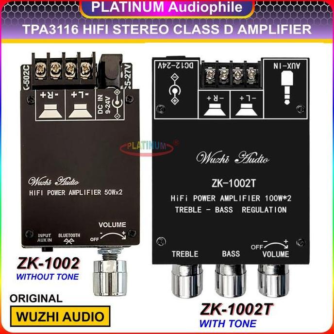 SPORTOV TPA3116 Amplifier Class D Bluetooth 5.0 Hifi Stereo Amplifier 2X 100W Original  ZK-1002 1002