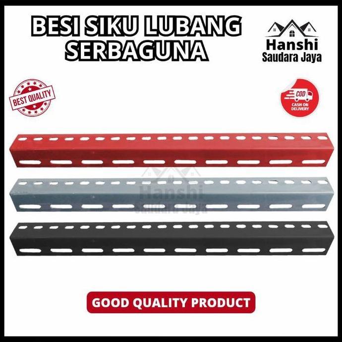 YUKAAME Rak Besi Siku Lubang Serbaguna 50 Cm