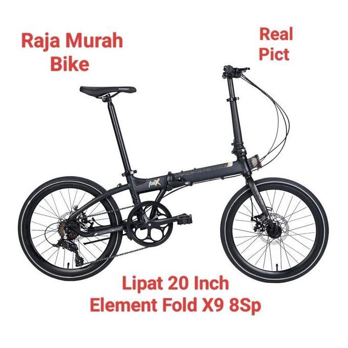 Terlaris Sepeda Lipat Element Fold X9 20 Inch Sepeda Lipat 20 Inch Element Fold X9 8 Speed