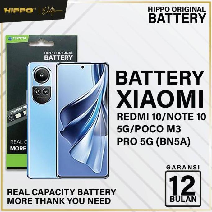 BEBAS ONGKIR - Hippo Baterai Xiaomi Redmi 10 / Note 10 5G / PocoM3Pro5G BN5A 5000Mah