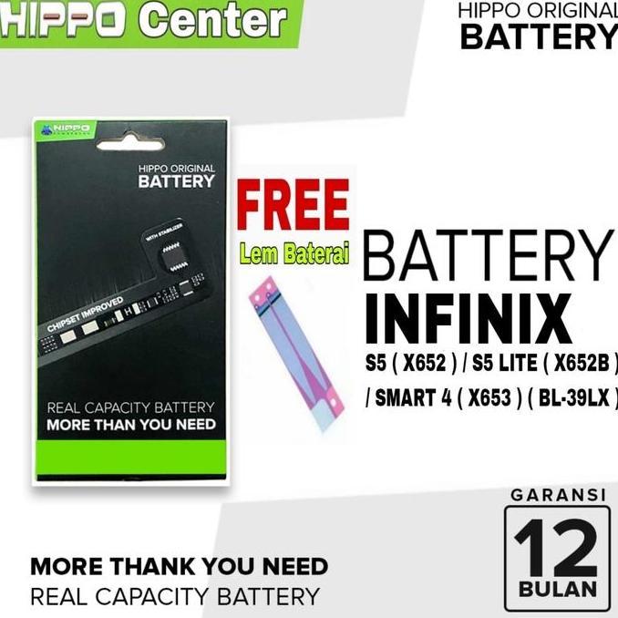 BATERAI HIPPO Compatible with INFINIX S5 ( X652 ) / S5 LITE ( X652B ) / SMART 4 ( X653 ) ( BL-39LX )