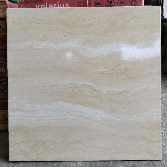 // KERAMIK 50X50 MOTIF CREAM MARMER (GLOSSY) / KERAMIK MOTIF / KERAMIK LANTAI / KERAMIK DINDING GLOS
