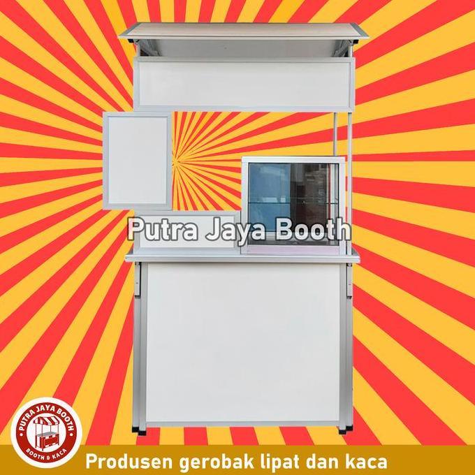 Terlaris Booth Portable Meja Lipat Event Desk Atap Daftar Menu Gratis Etalase