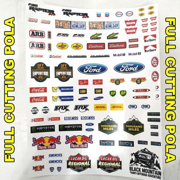 Allthebest- Stiker Decal RC Offroad 1/12 dan 1/16 Ford