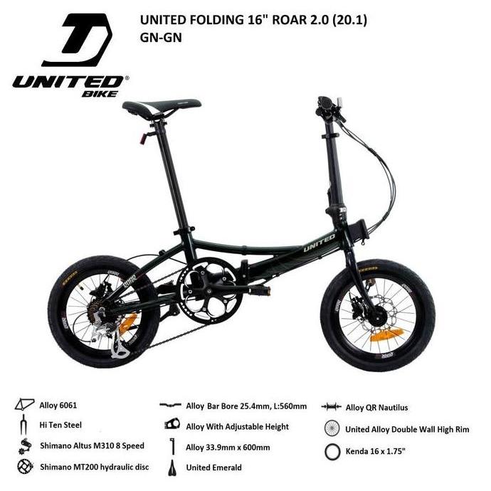 Terlaris Sepeda Lipat / Folding Bike 16 United Roar