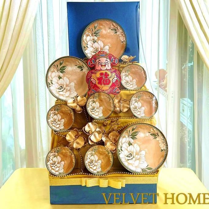 Parcel Imlek hampers piring peony chinese bunga tahun baru cina chinese lunar new year parsel mangko