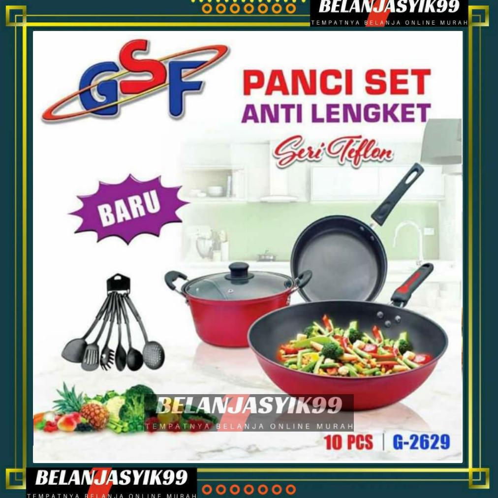 PANCI SET GSF G-2629 / PANCI SET SPATULA GSF 2629 / PANCI SET SERI TEFLON SPATULA 10PCS GSF 2629 / P